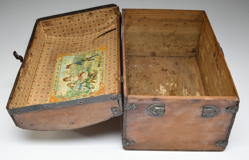 Turn of the Century Wooden Doll Chest EBTH