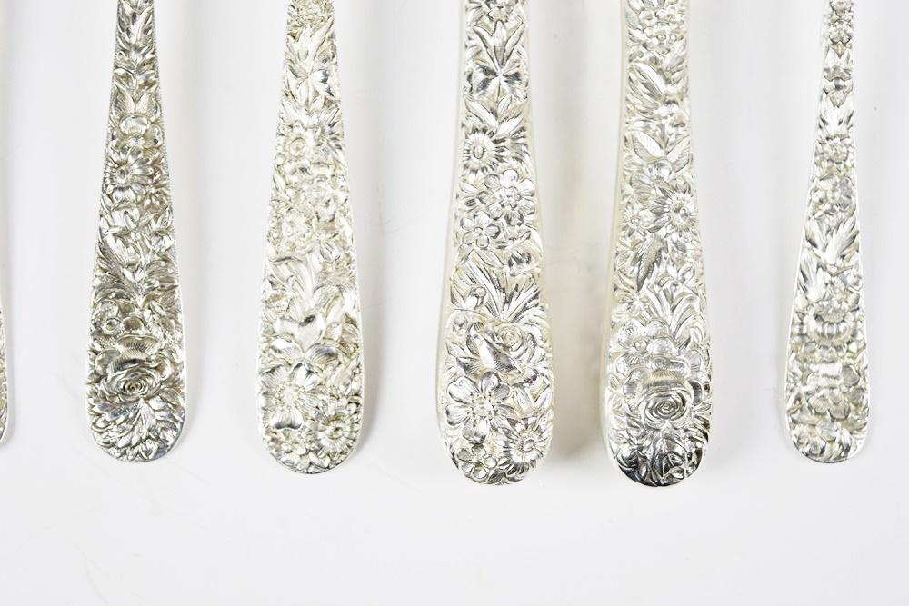 Twelve 9Piece Sterling Place Settings in S.Kirk & Son "Repoussé" EBTH