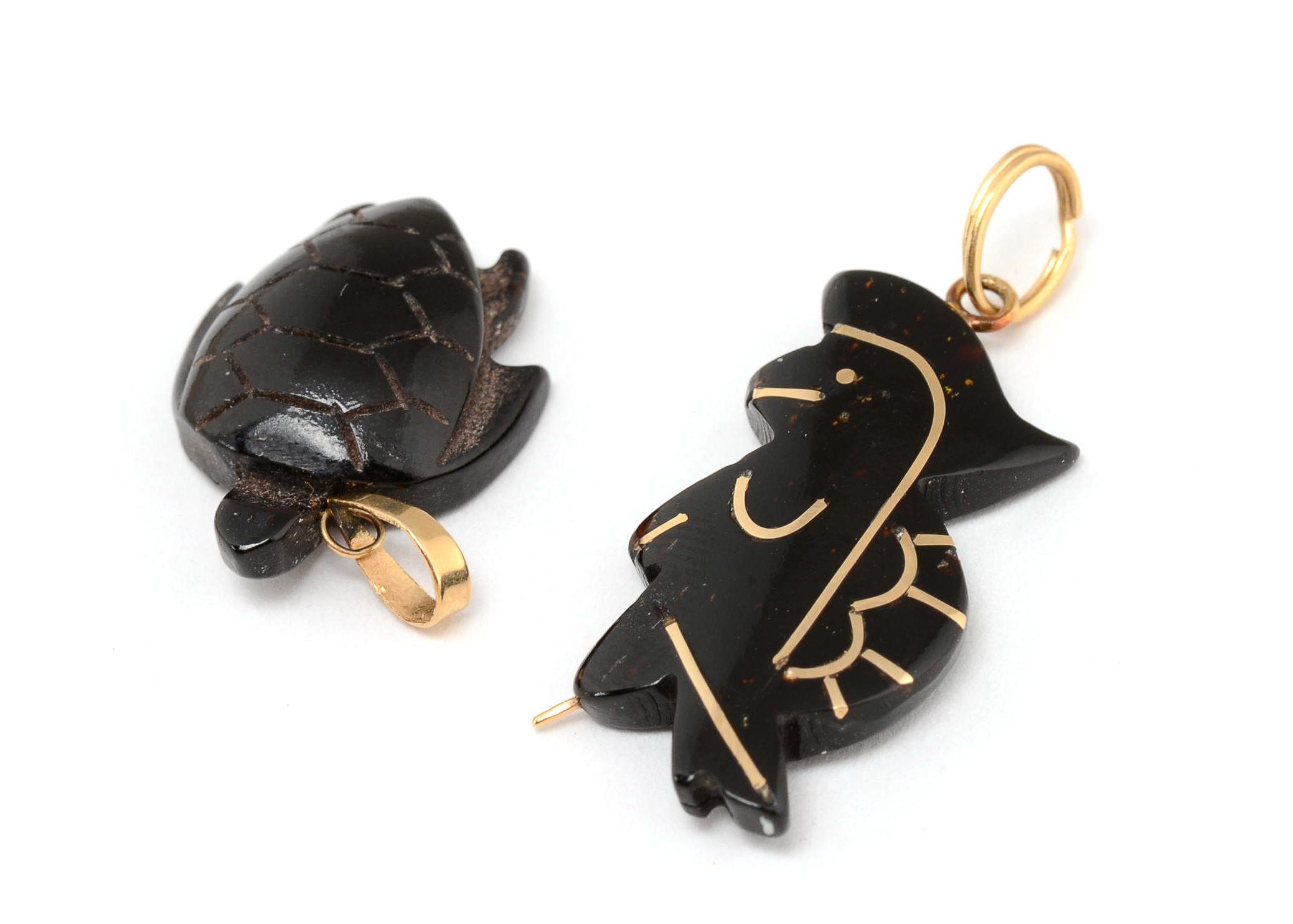 Black Coral Turtle Necklace Pendants | EBTH
