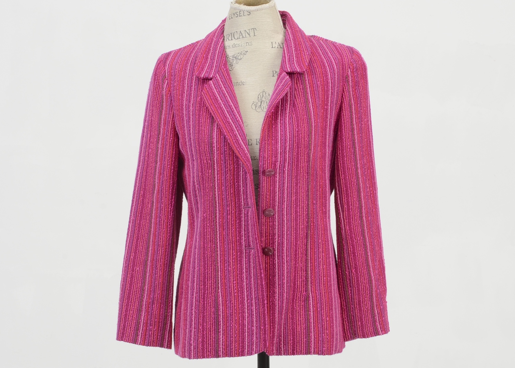 hot pink tweed jacket