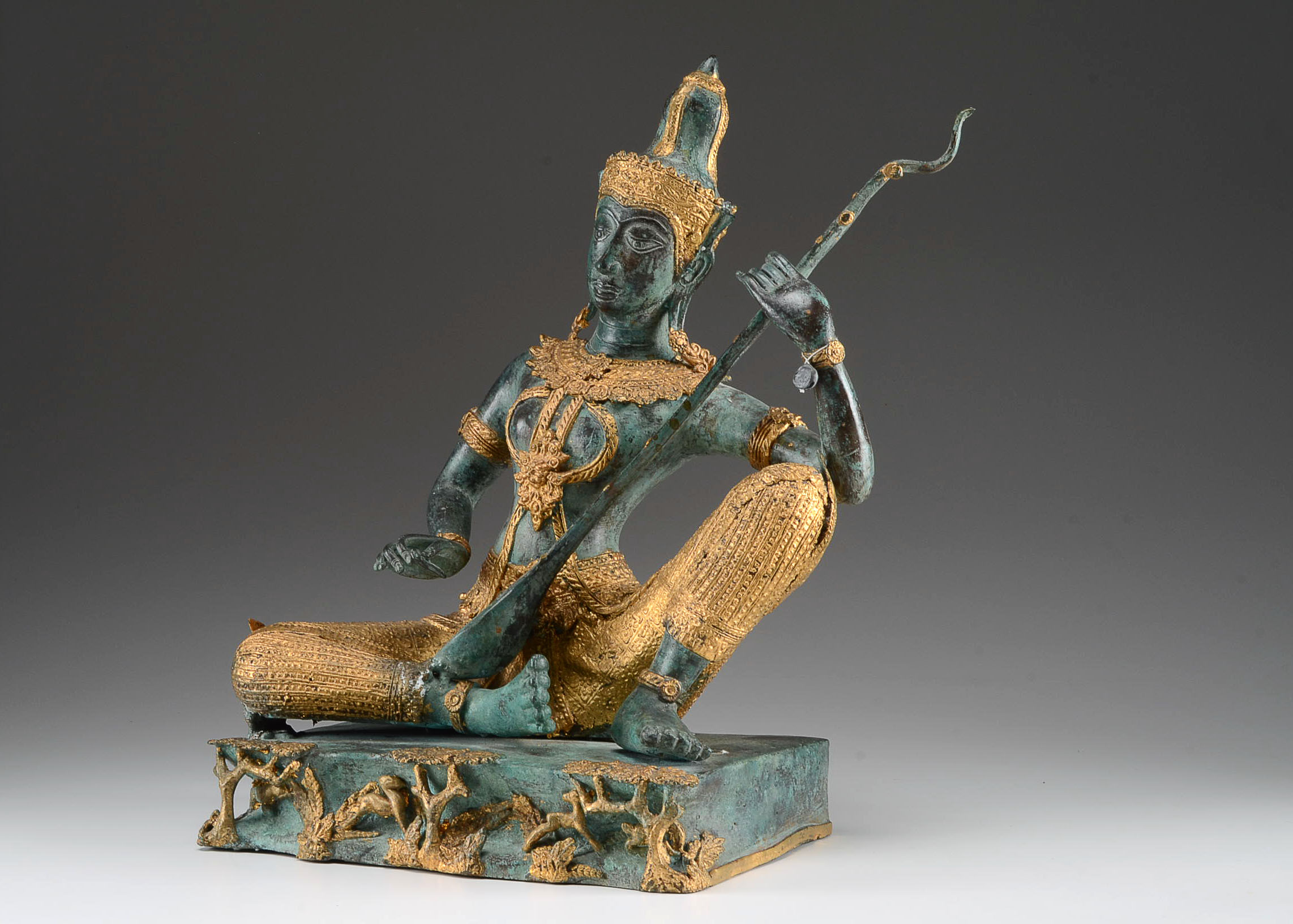 Bronze Thai Style Musician Statue EBTH