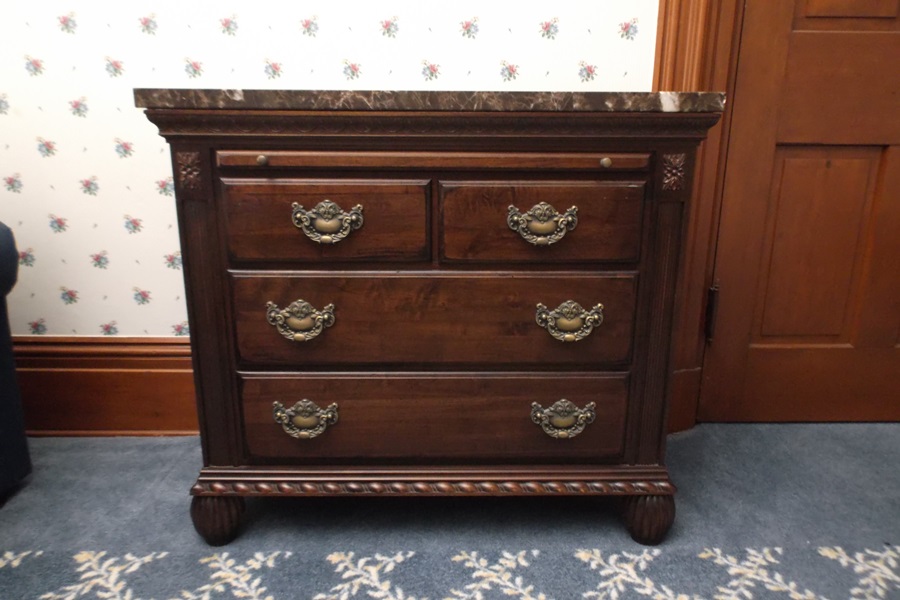 Kincaid Kings Road Collection Marble Top Four Drawer Dresser EBTH