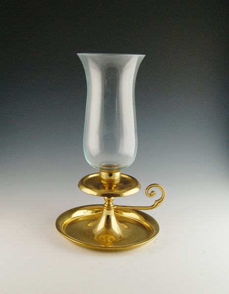 Brass Candle Holder with Chimney EBTH