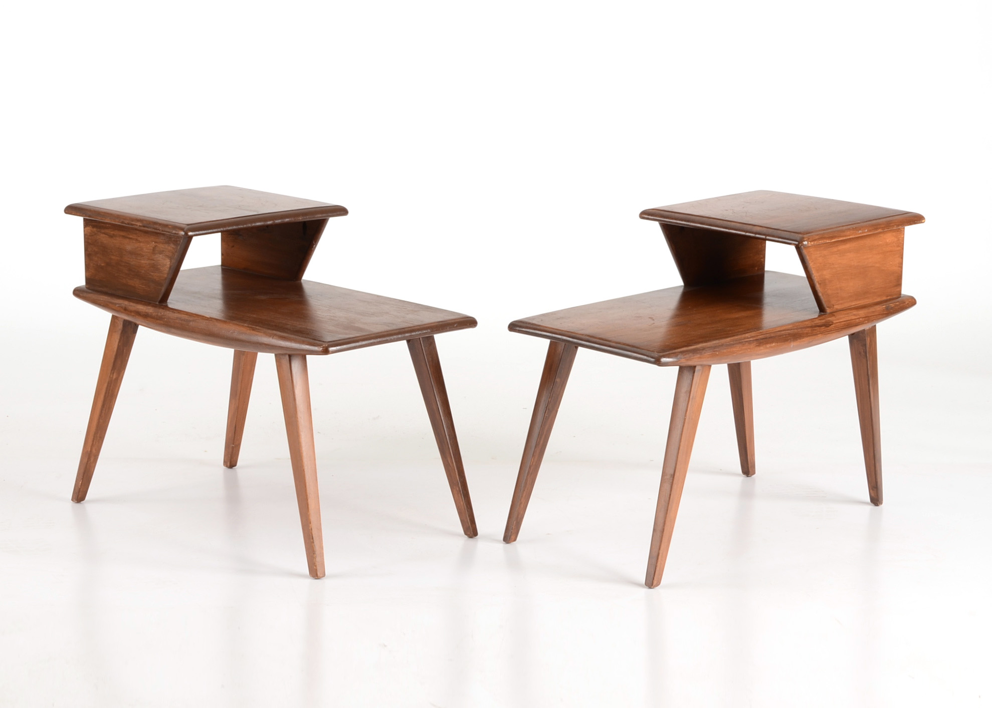 Pair of Heywood Wakefield Step End Tables EBTH