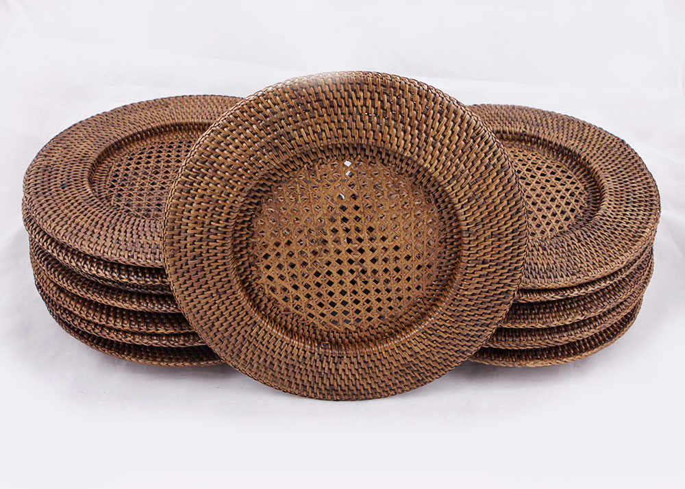 Set of Wicker Chargers EBTH