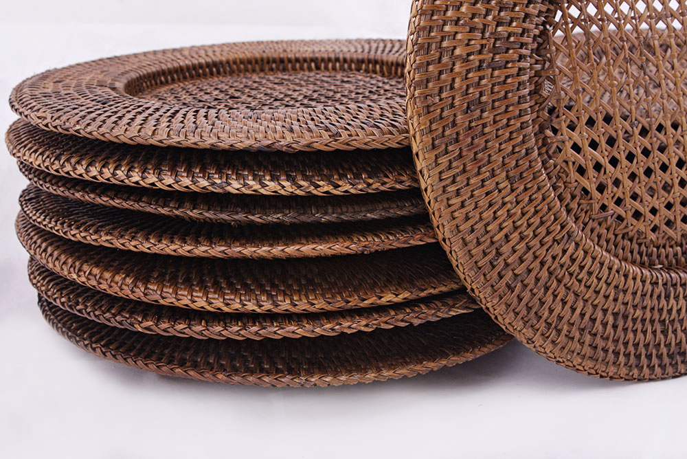 Set of Wicker Chargers EBTH