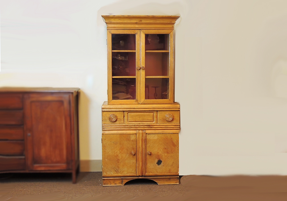 Circa 1940 Oak China Cabinet Ebth