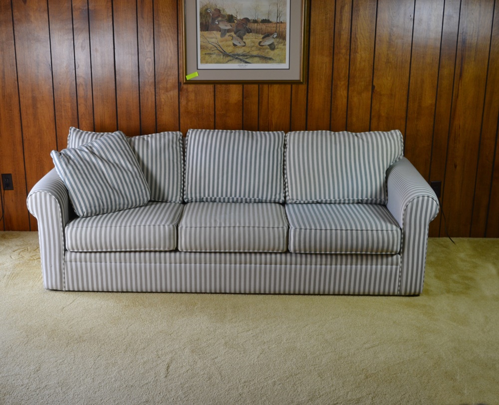 Contemporary Ticking Stripe Sofa 1 By Bauhaus EBTH