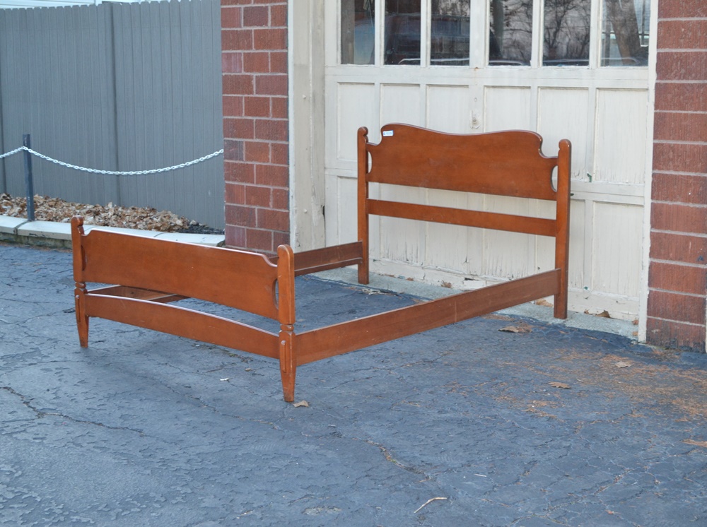 Vintage Maple Headboard, Footboard & Side Rails For Full Size Bed EBTH