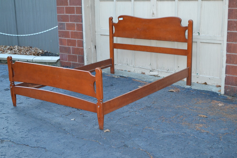 Vintage Maple Headboard, Footboard & Side Rails For Full Size Bed EBTH