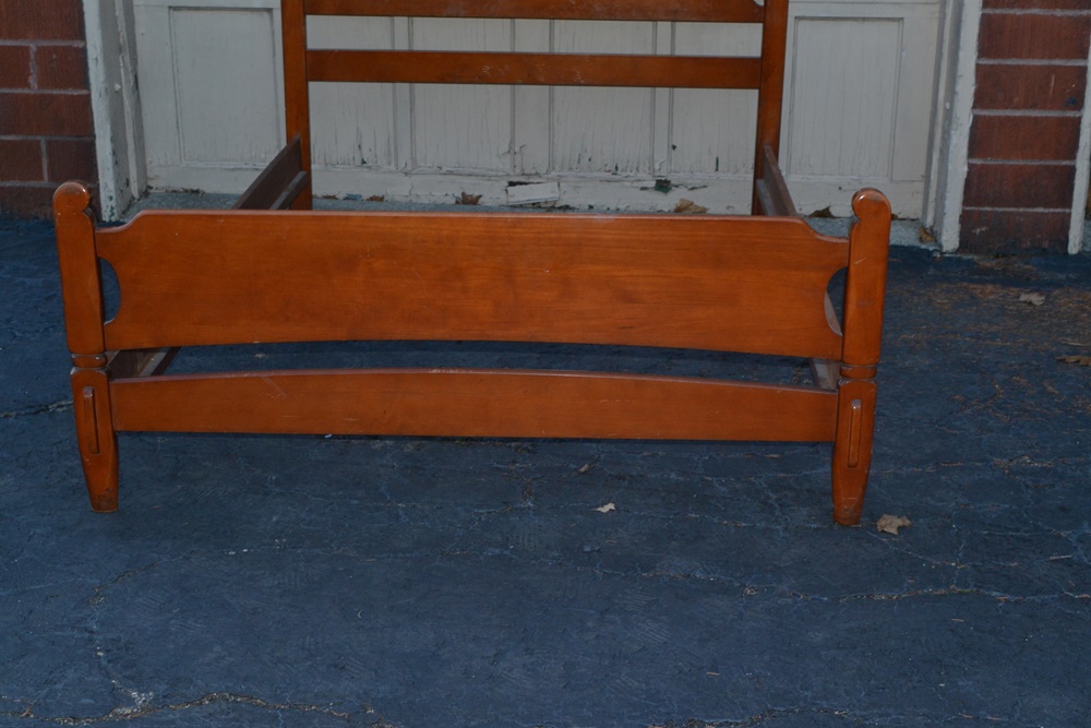 Vintage Maple Headboard, Footboard & Side Rails For Full Size Bed EBTH