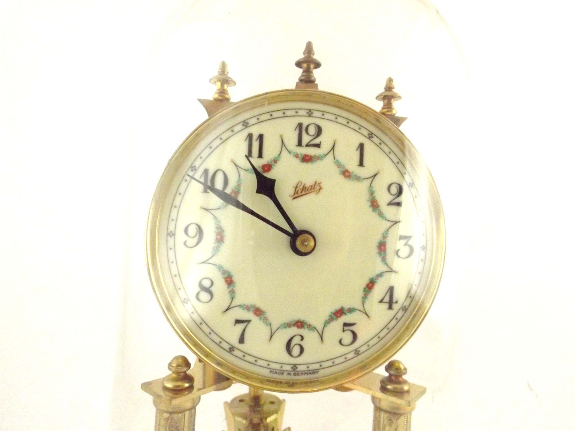 Schatz German Clock with Glass Dome EBTH