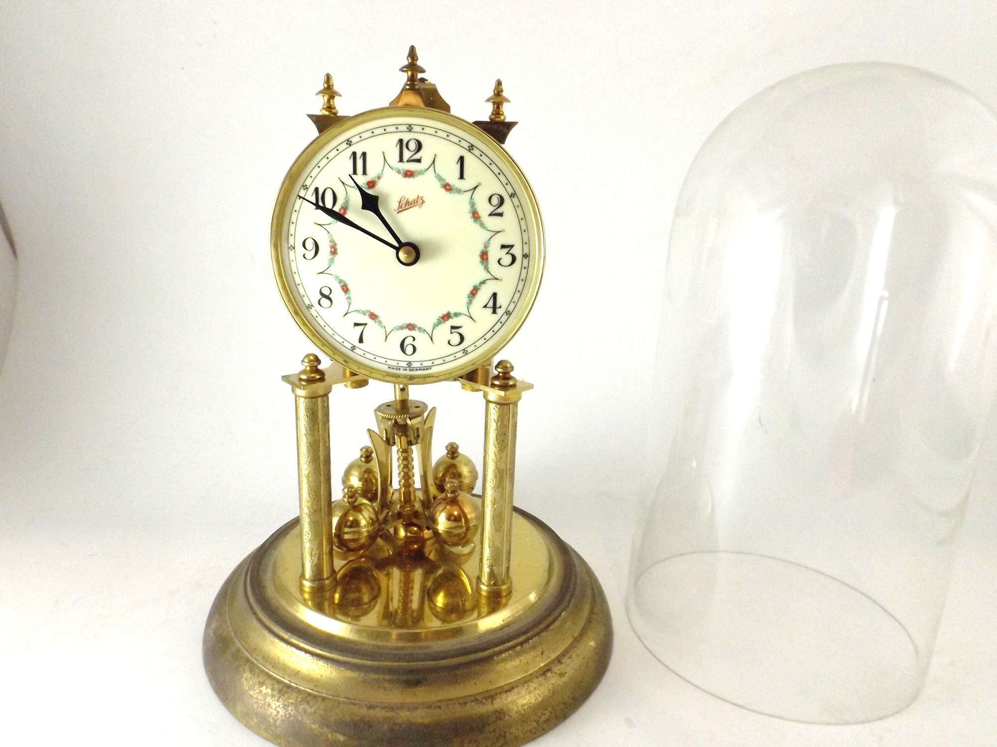 Schatz German Clock with Glass Dome EBTH