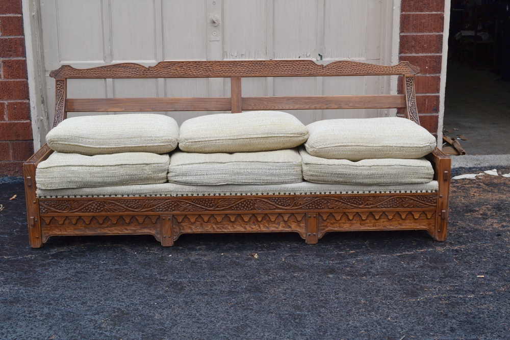 Vintage Romweber "Viking Oak" Sofa With Grapevine Design EBTH