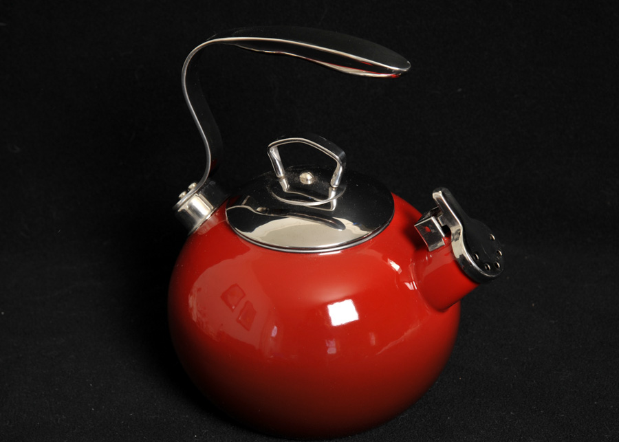 martha stewart red tea kettle