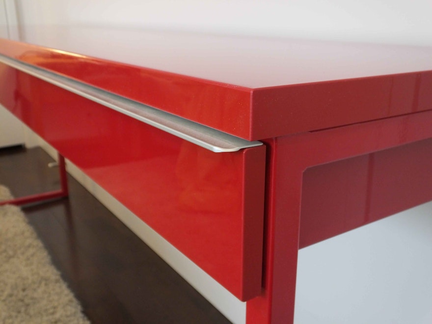 Ikea Besta Burs Polished Metal Desk Ebth