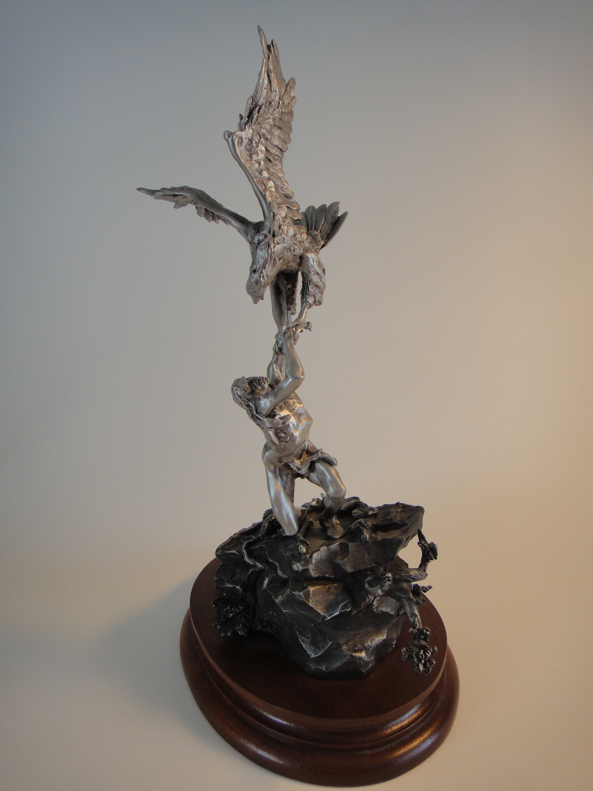 1982 Michael Boyett's "Eagle Catcher" Pewter Sculpture Chilmark EBTH