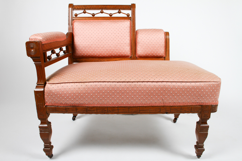 Antique Eastlake Victorian Oak Bustle Bench EBTH