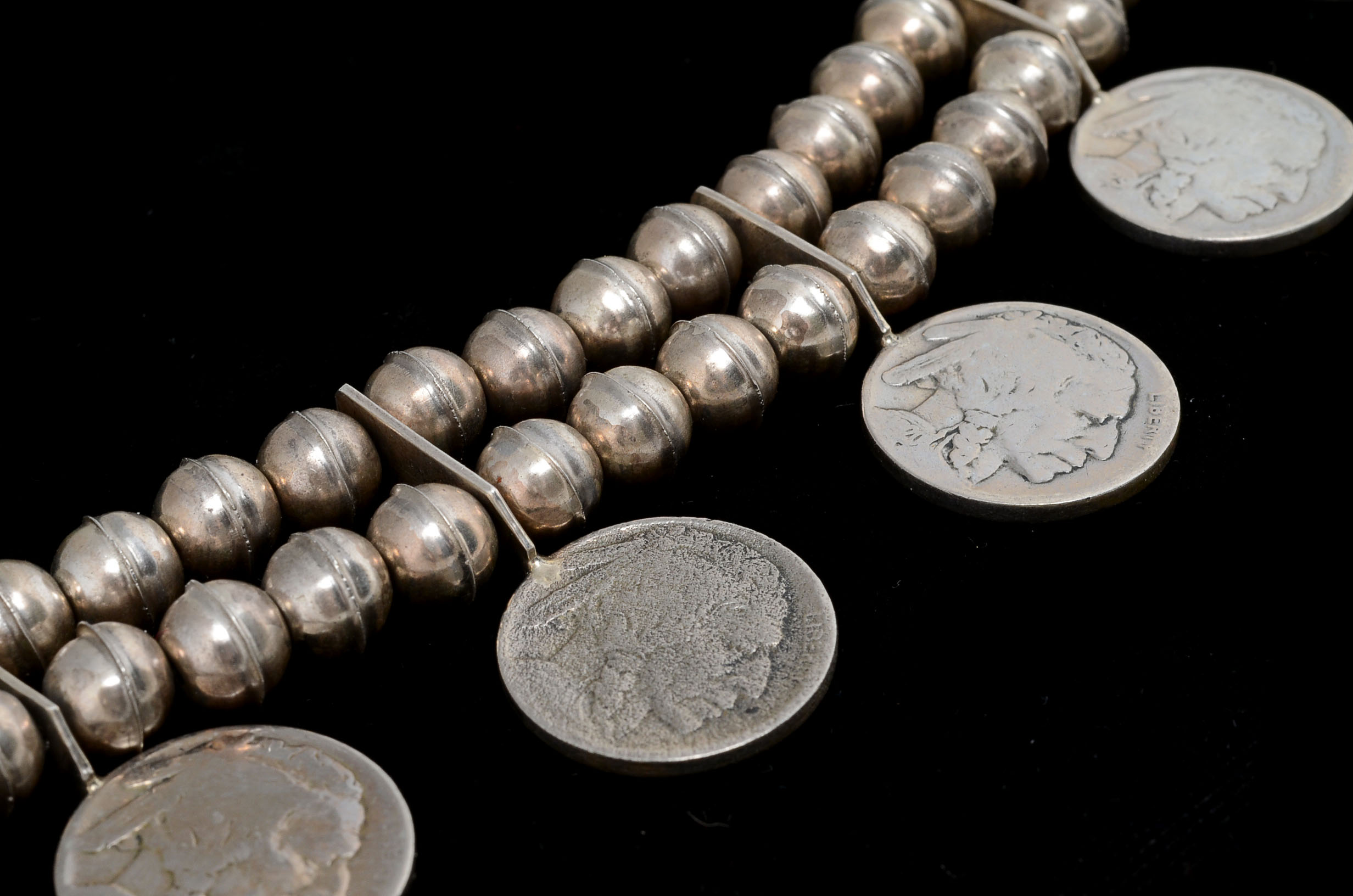 Old Pawn Sterling Squash Blossom Buffalo Nickel Coin Necklace EBTH