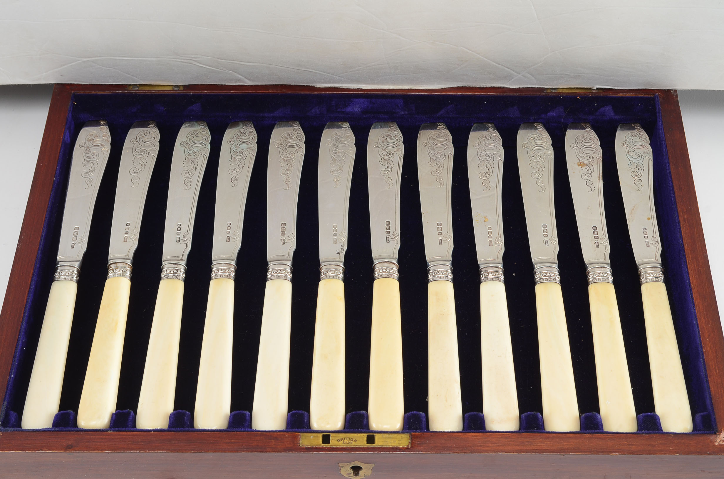 Allen Darwin Sterling and Ivory Handle Flatware EBTH