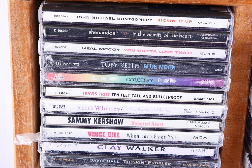 Country Music CD Collection with Display/Storage Case | EBTH