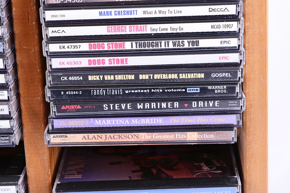 Country Music CD Collection with Display/Storage Case | EBTH