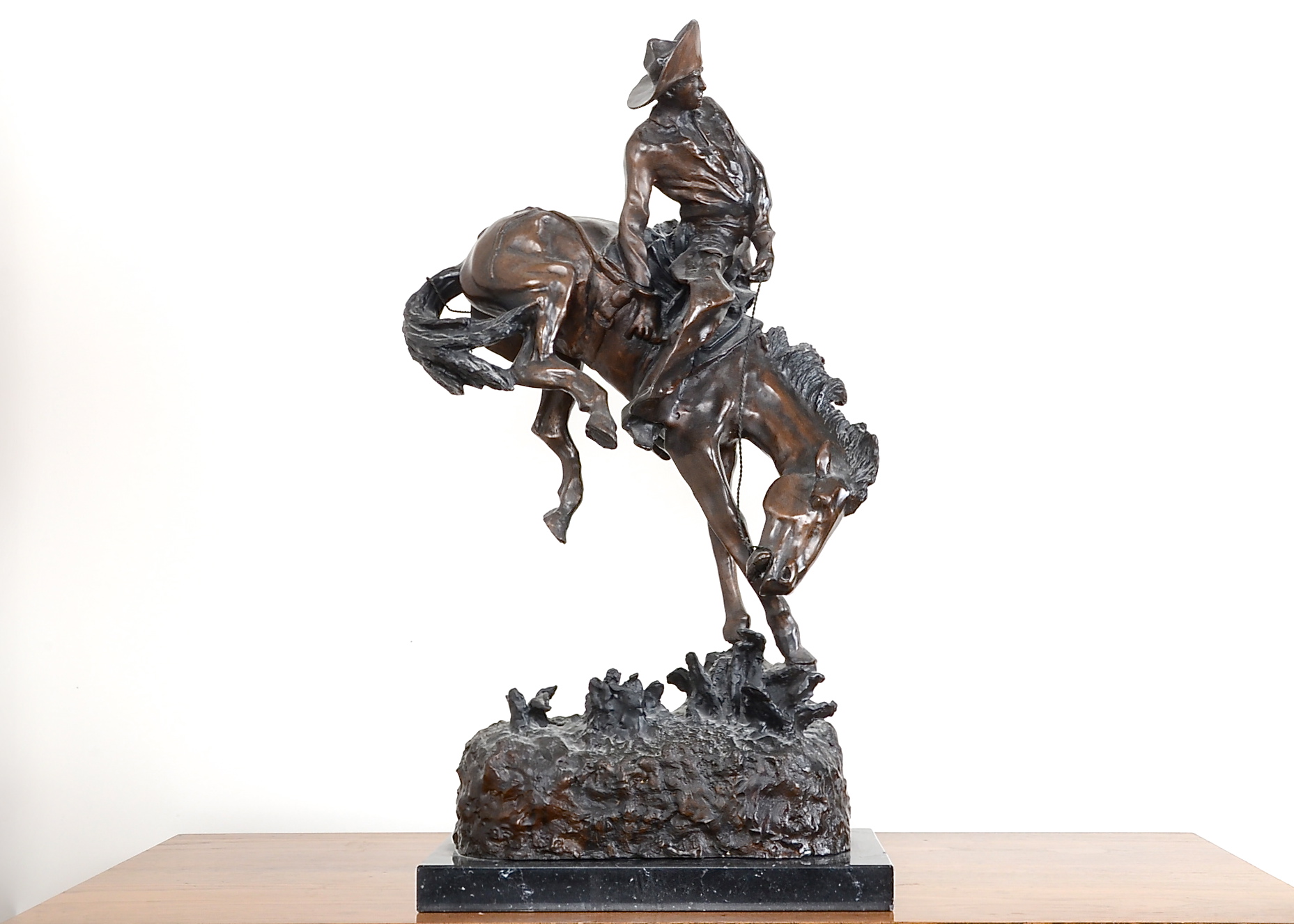 Frederic Remington's "Outlaw" Cowboy Bronze Sculpture 51/100 EBTH