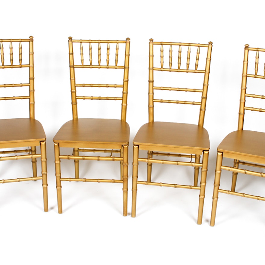 Set of Four Ballard Designs Folding Ballroom Chairs