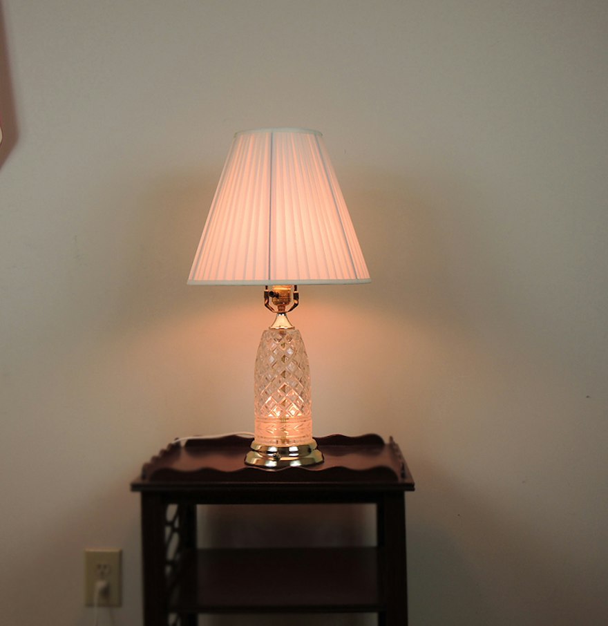 Polish Crystal Clear Table Lamp with Nightlight Base : EBTH