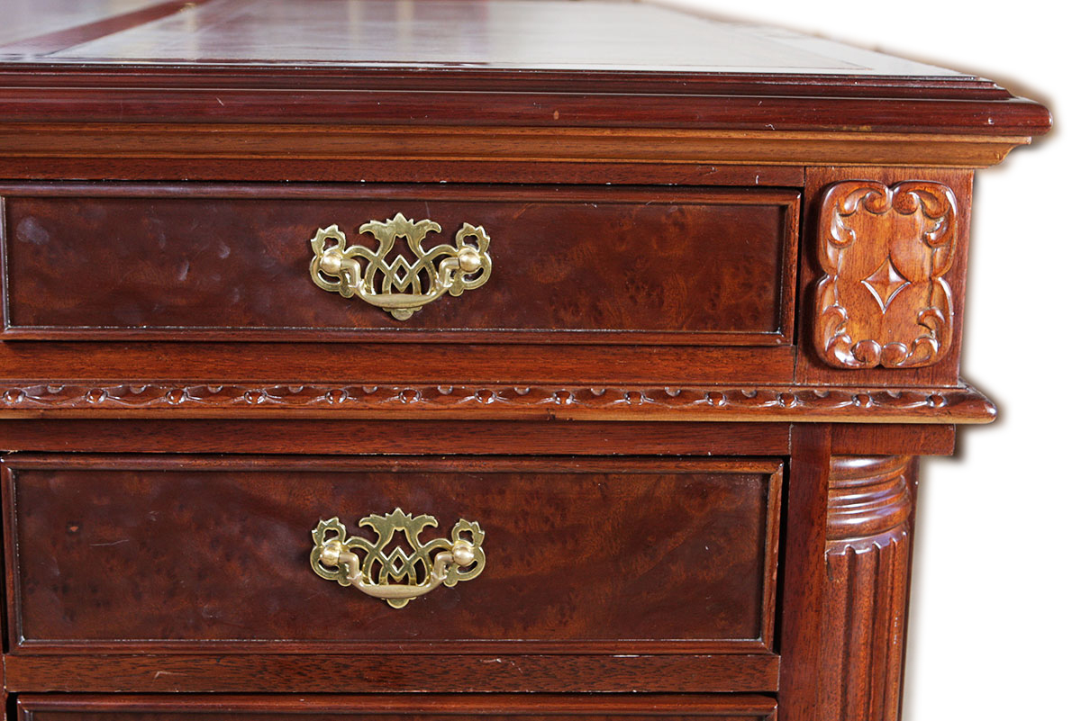 Large Mahogany Partners Desk EBTH