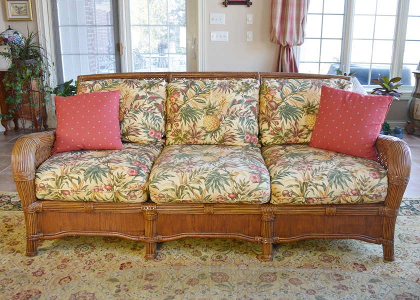 Indoor Natural Wicker Sofa by Lane Venture EBTH