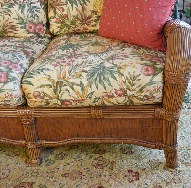 Indoor Natural Wicker Sofa by Lane Venture EBTH