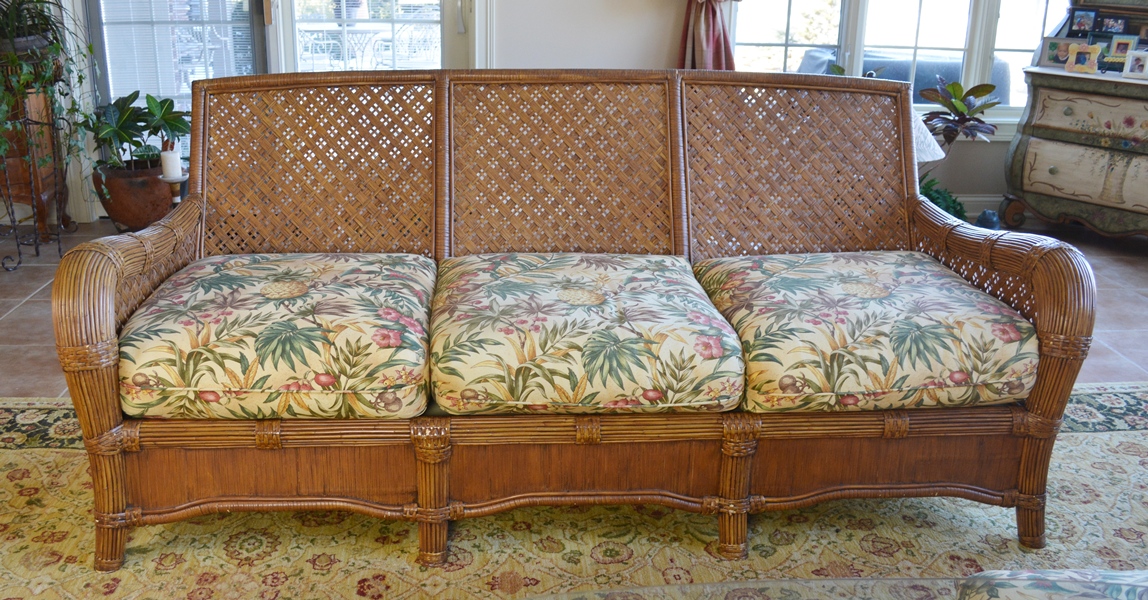 Indoor Natural Wicker Sofa by Lane Venture EBTH