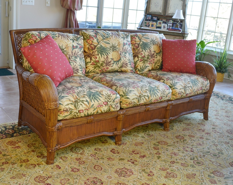 Indoor Natural Wicker Sofa by Lane Venture EBTH