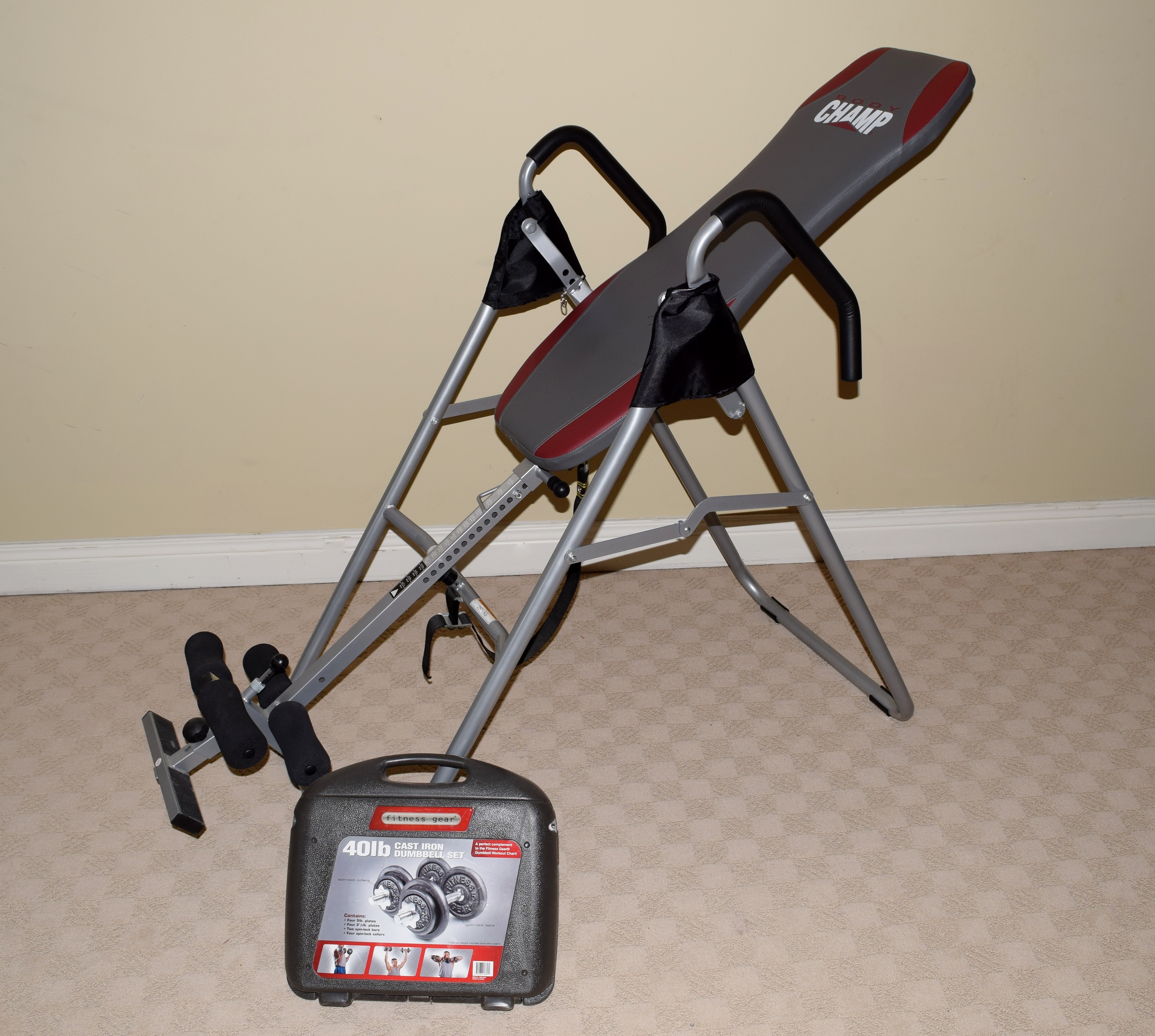 Body Champ Inversion Table and Dumbell Set EBTH