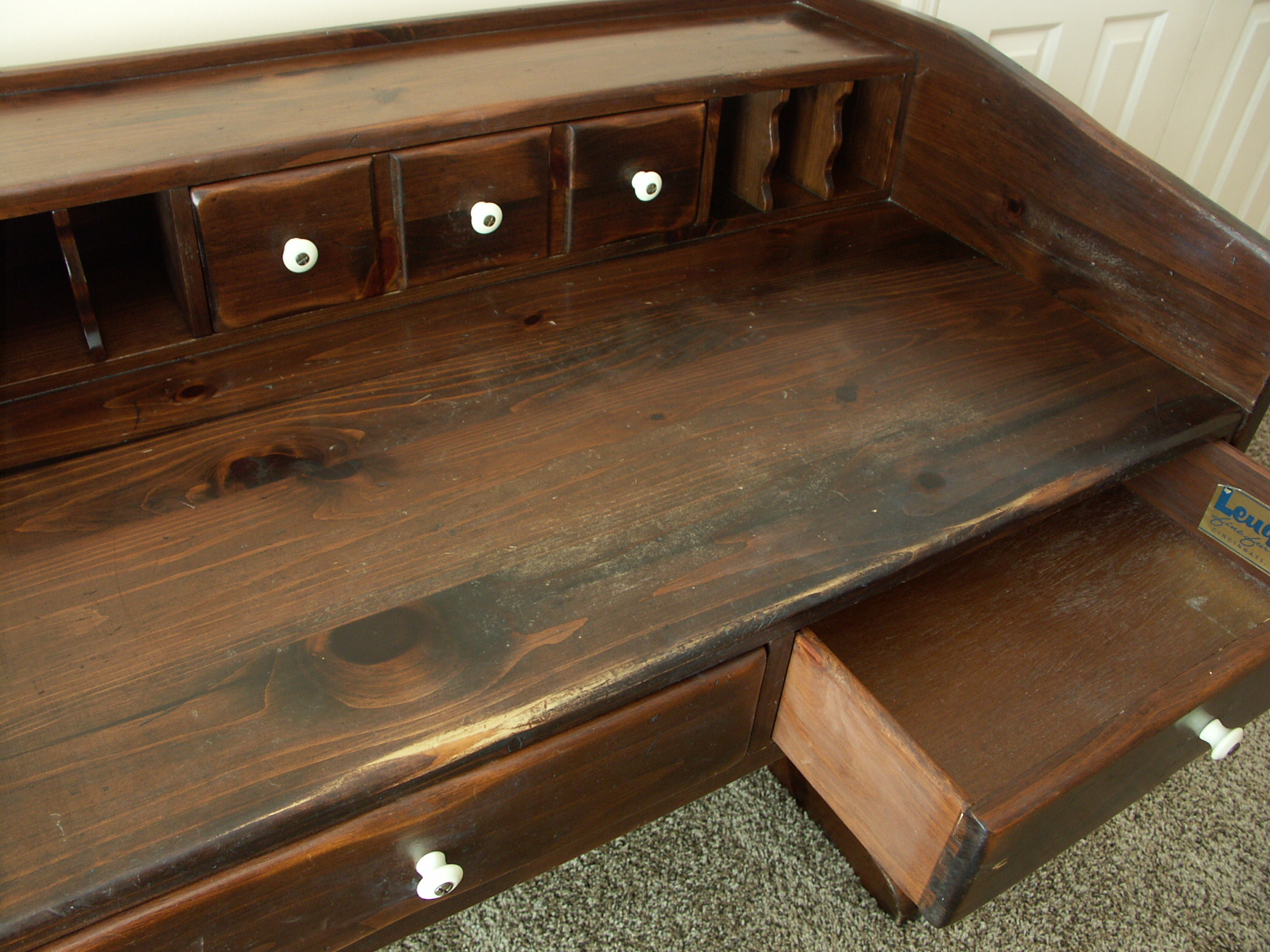 Vintage Ethan Allen Pine Trestle Style Desk EBTH