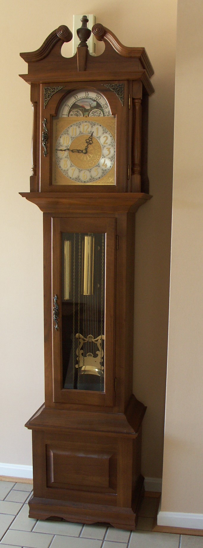 Emperor Black Walnut Grandfather Clock EBTH