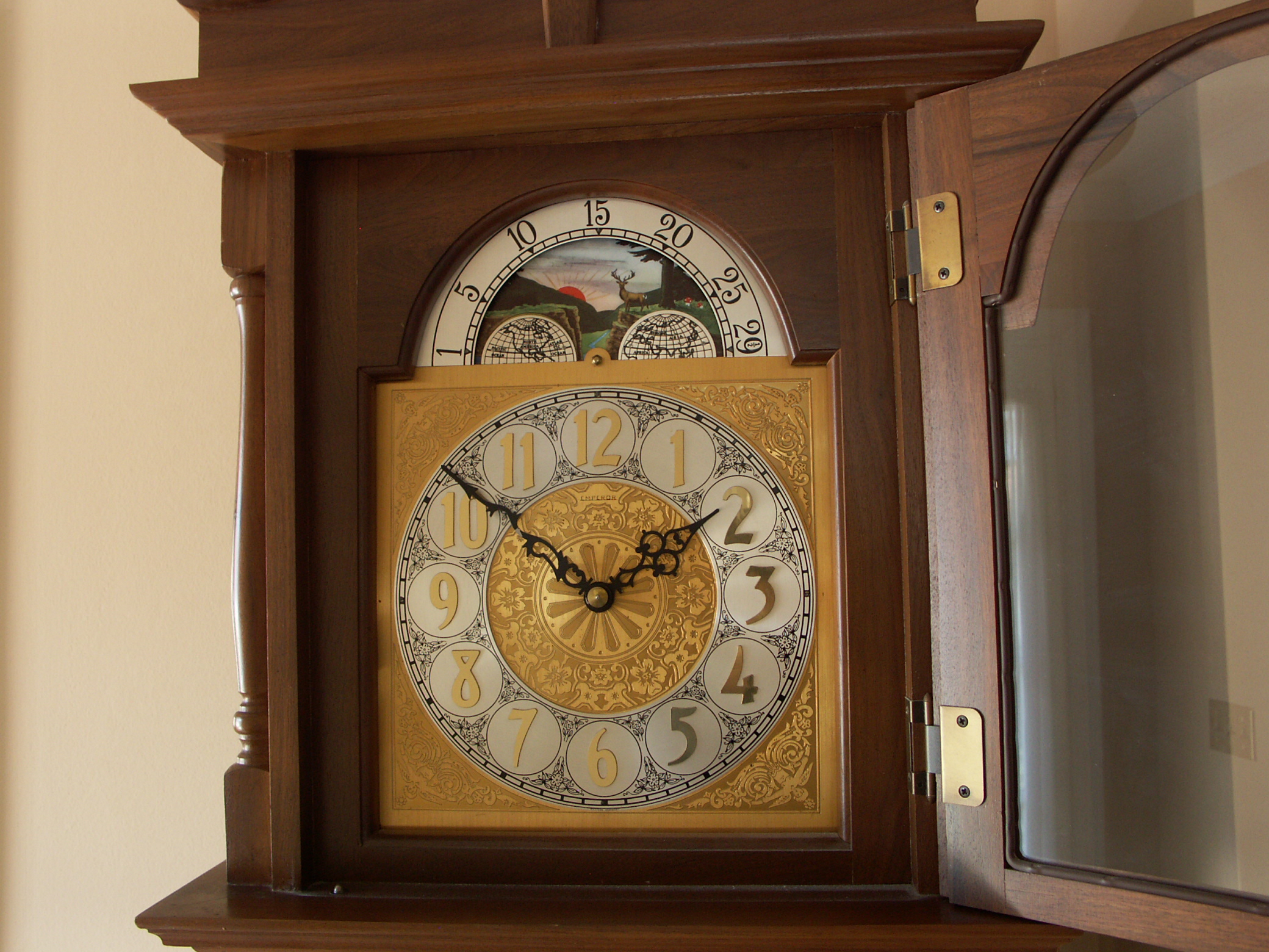 Emperor Black Walnut Grandfather Clock EBTH
