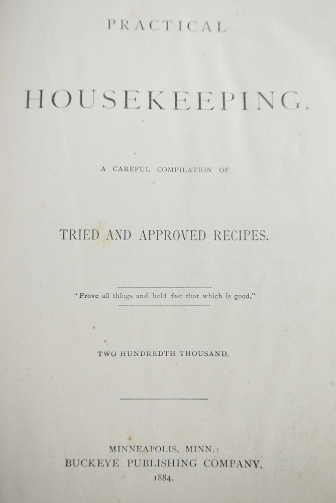 "Practical Housekeeping" Book Published in 1884 EBTH