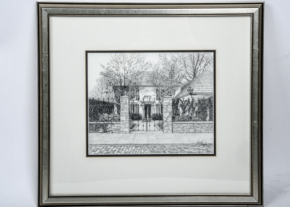 Meticulous Judy Inglis Pencil Drawings of Sessions Village Home EBTH
