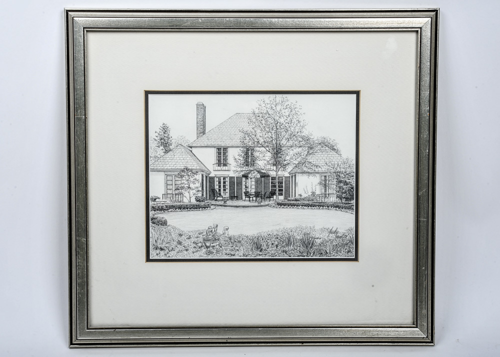 Meticulous Judy Inglis Pencil Drawings of Sessions Village Home EBTH