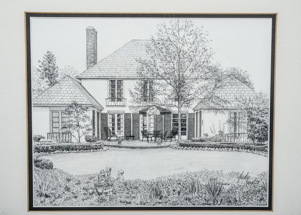 Meticulous Judy Inglis Pencil Drawings of Sessions Village Home EBTH