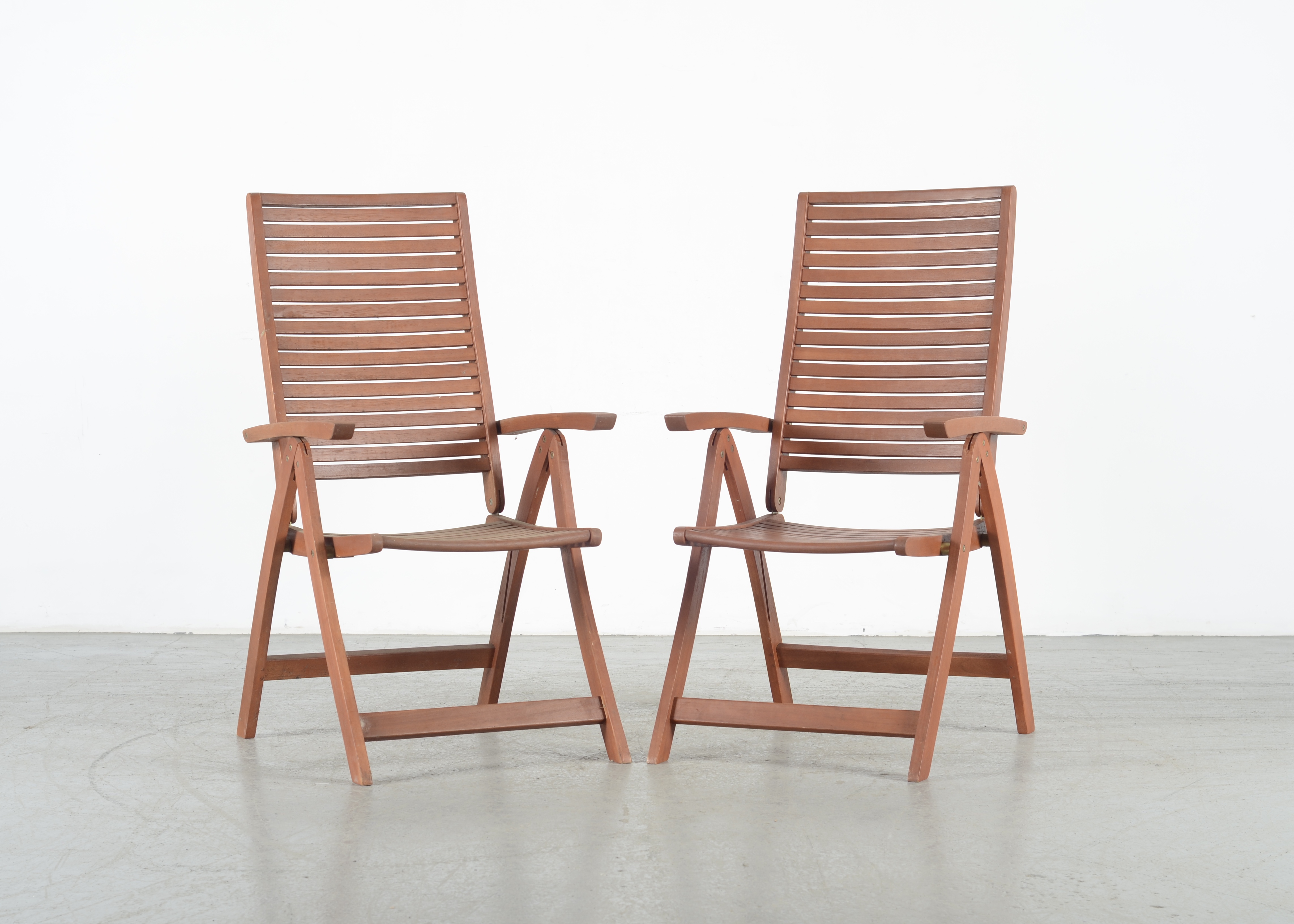 Two Eucalyptus Wood Deck Chairs EBTH