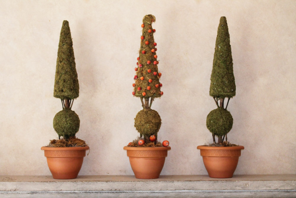 Trio of Terracotta Potted 3' Mantel Topiaries EBTH