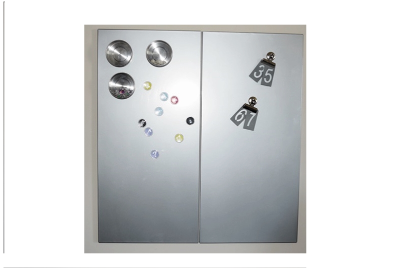 Metal Bulletin Board with Bins and Clips EBTH