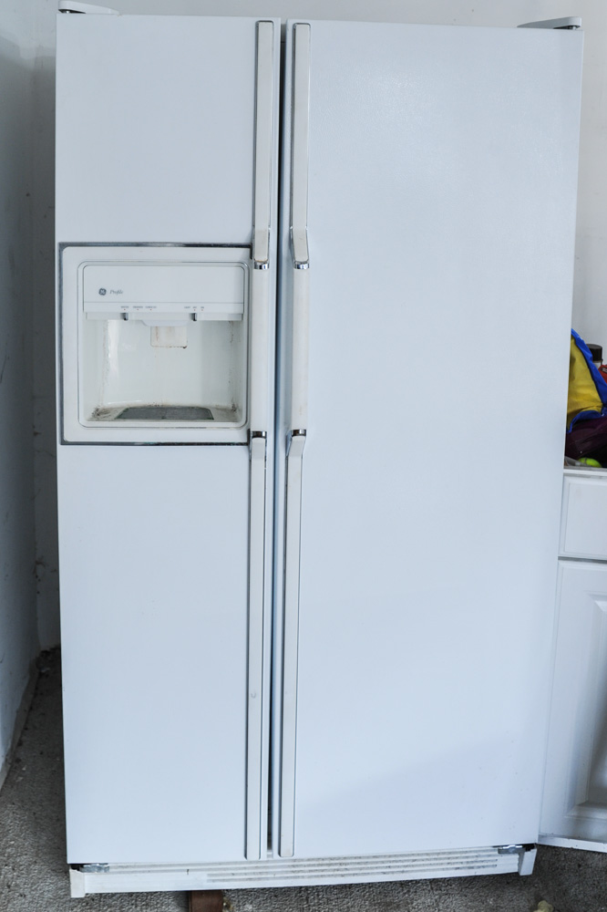 White GE Profile SidebySide Refrigerator EBTH