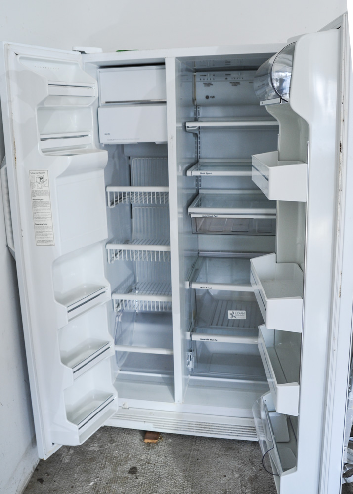 White GE Profile SidebySide Refrigerator EBTH