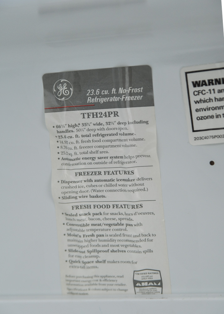 White GE Profile SidebySide Refrigerator EBTH