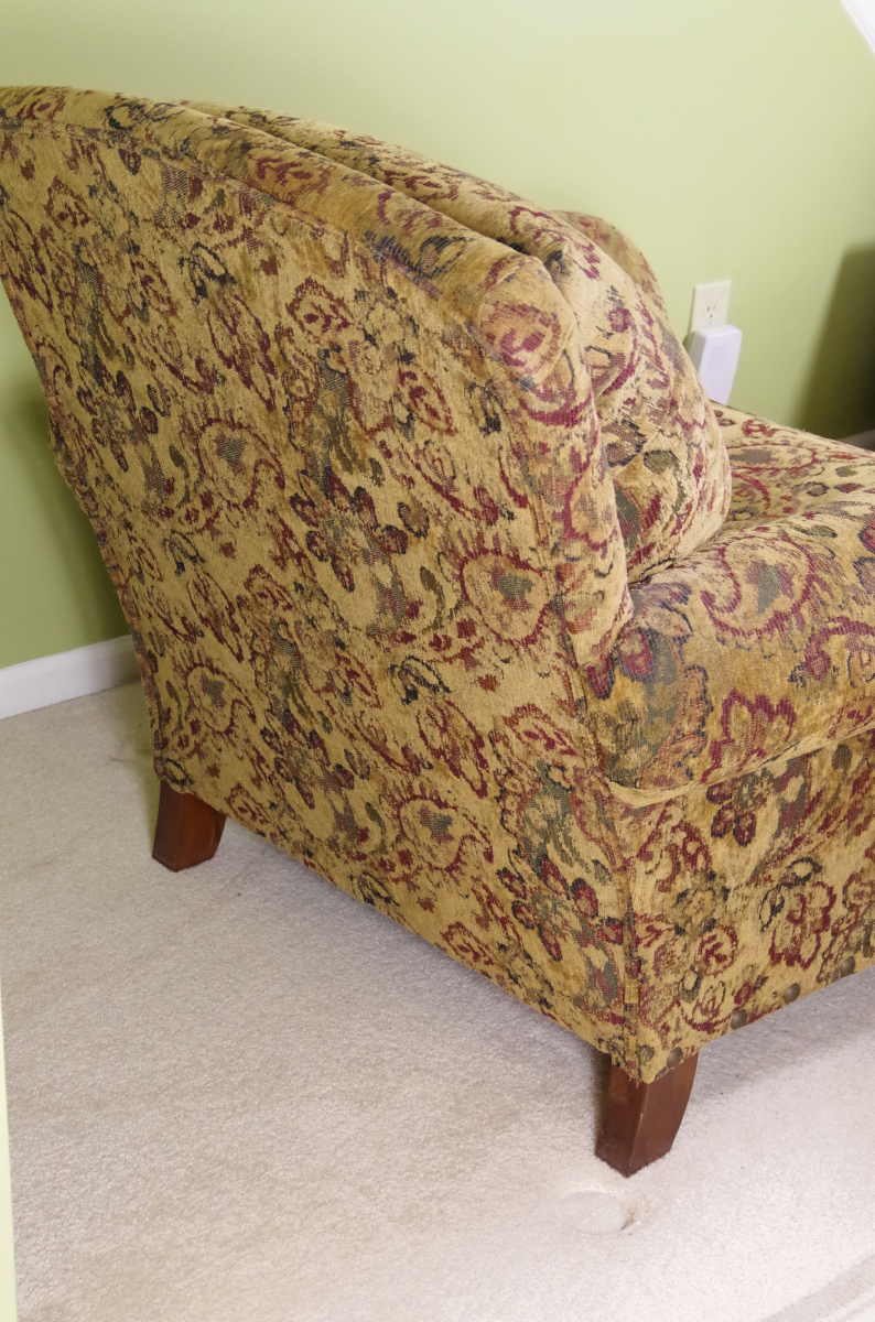 Broyhill Overstuffed Upholstered Chair and Ottoman EBTH