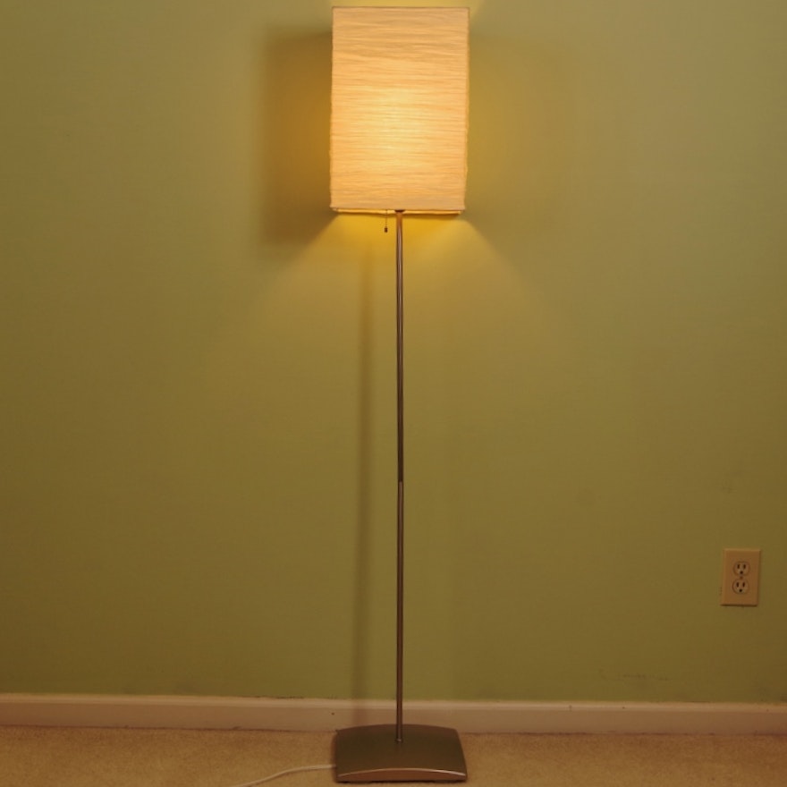 Ikea Orgel Stainless Floor Lamp With Paper Box Shade Ebth